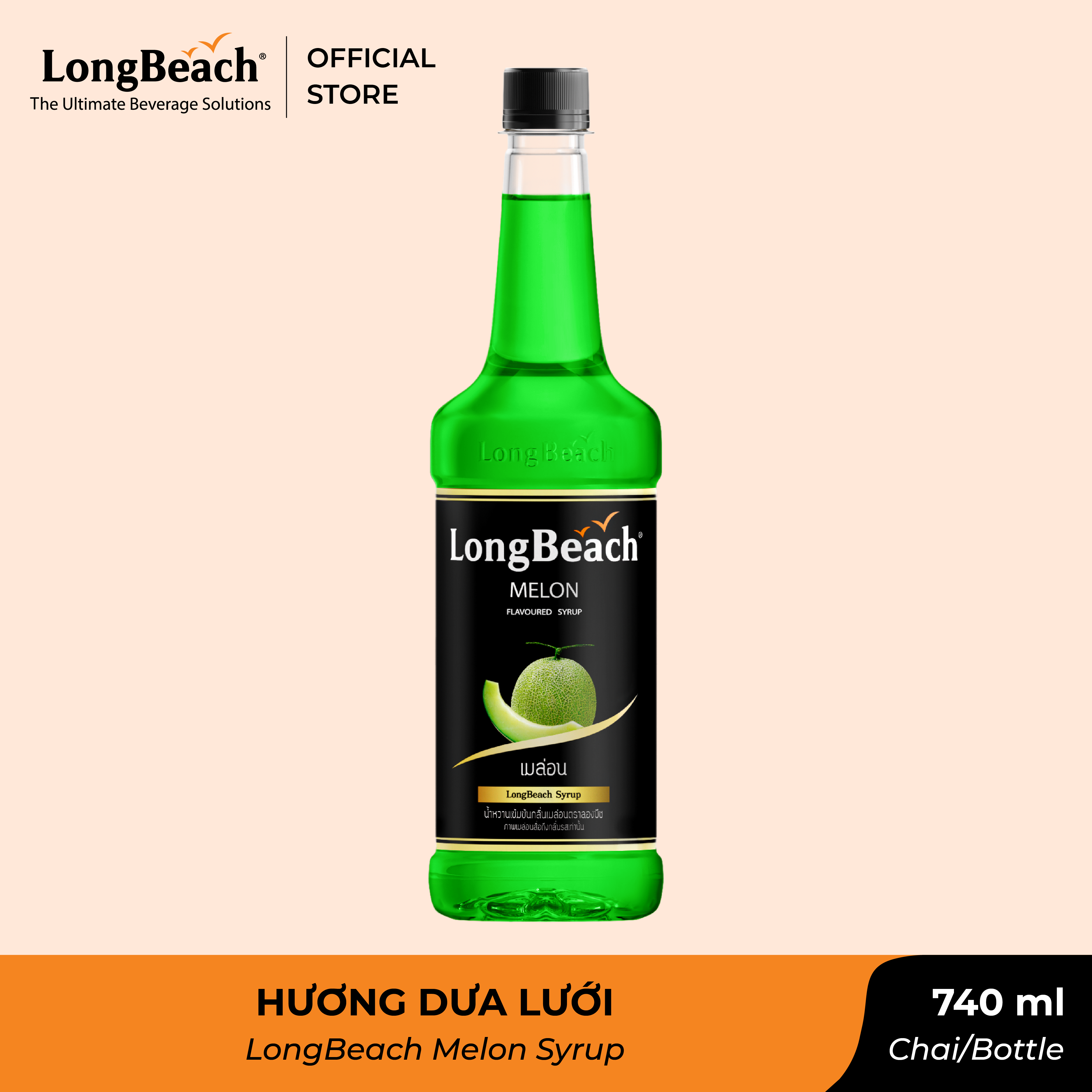 Siro Dưa LướI - LongBeach Melon Flavoured Syrup 740 ml