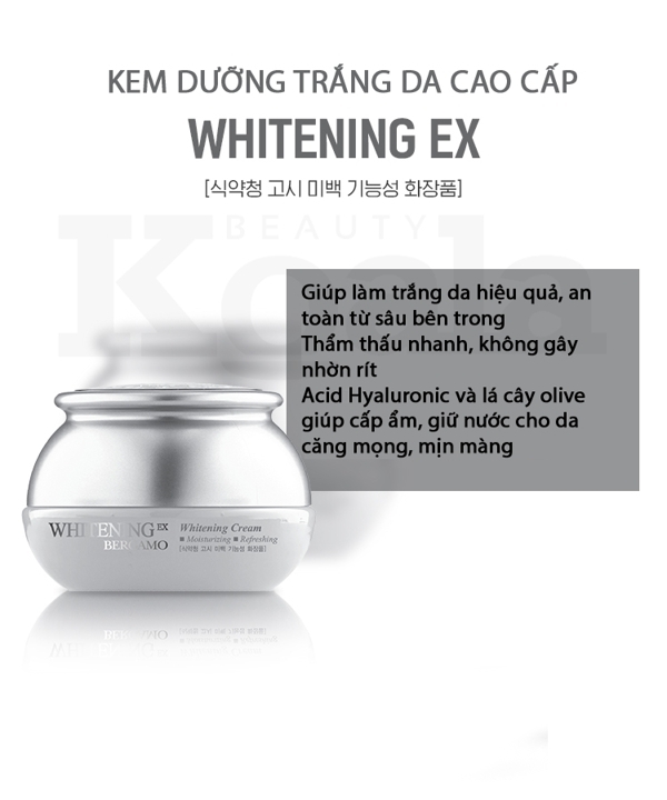 Kem Dưỡng Trắng Da Chuyên Sâu Bergamo Whitening EX Cream KDTDCS (50g)