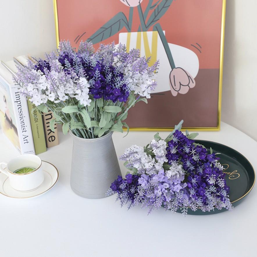 Nhánh hoa oải hương giả để bàn chụp ảnh decor phòng khách chụp ảnh cao cấp H11