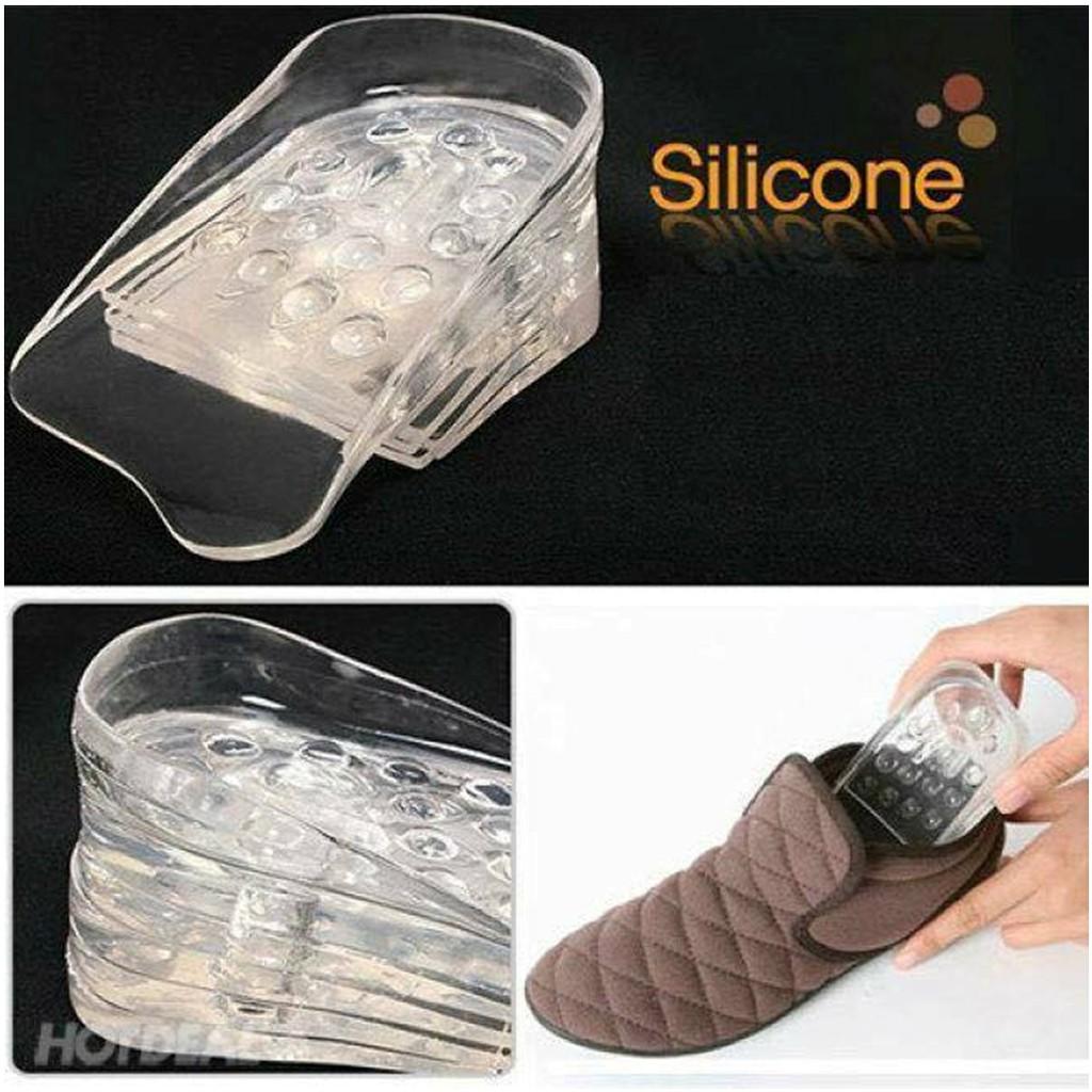 Lót giày silicon độn đế tăng chiều cao 4cm - Freesize