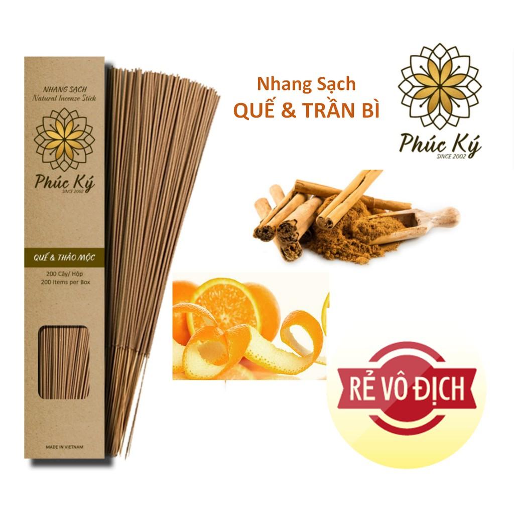 Combo 2 - 3 hộp Nhang Sạch Thiên Nhiên QUẾ & THẢO MỘC 200 cây 1 hộp