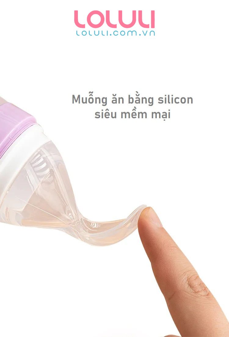 Bình muỗng ăn dặm Loluli nhựa PP và silicon cho bé ăn dặm uống sữa - 100ml