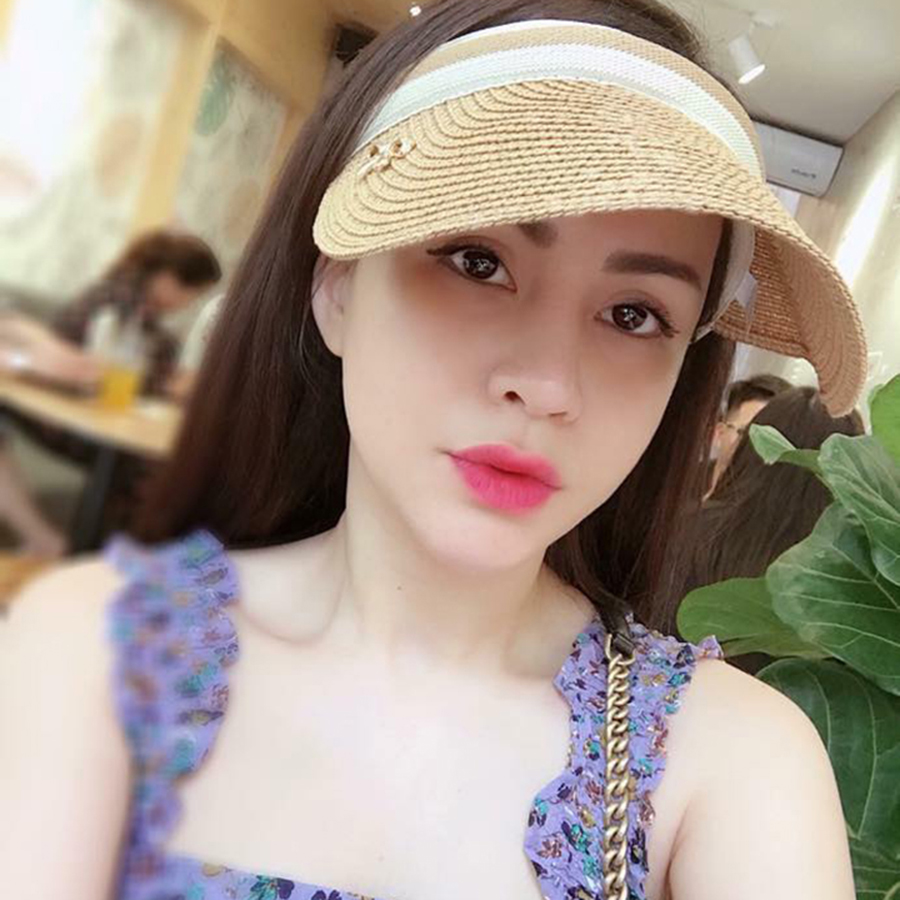 Mũ cói lưỡi trai nửa đầu chống nắng phù hợp đi chơi, đi biển