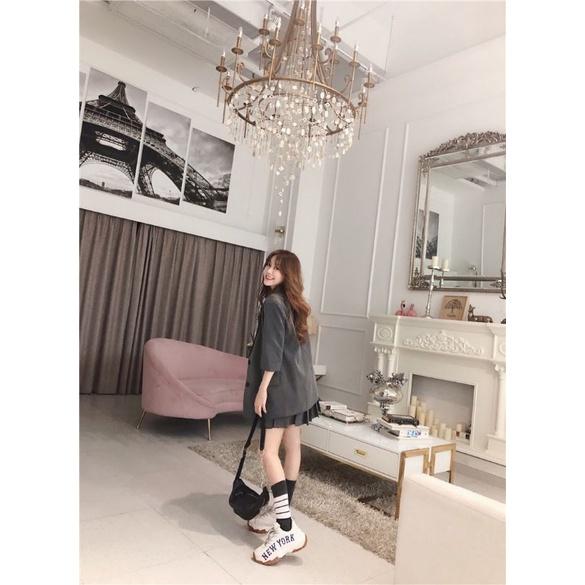 SET ÁO CỔ VEST + CHÂN VÁY XẾP LY
