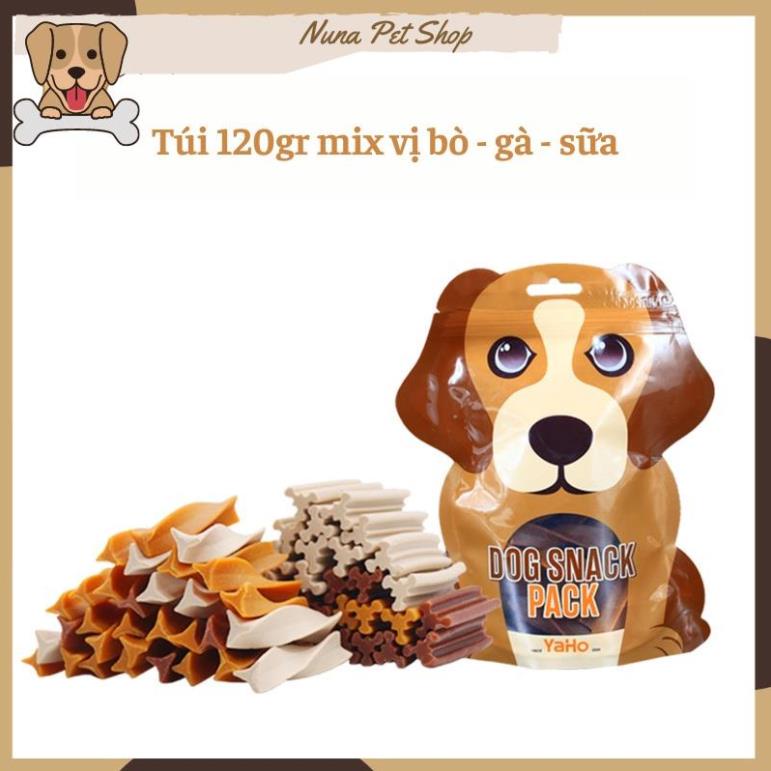 Bánh thưởng làm sạch răng, xương gặm thơm miệng cho chó Dog Snack Pack Yaho (Túi 120gr)