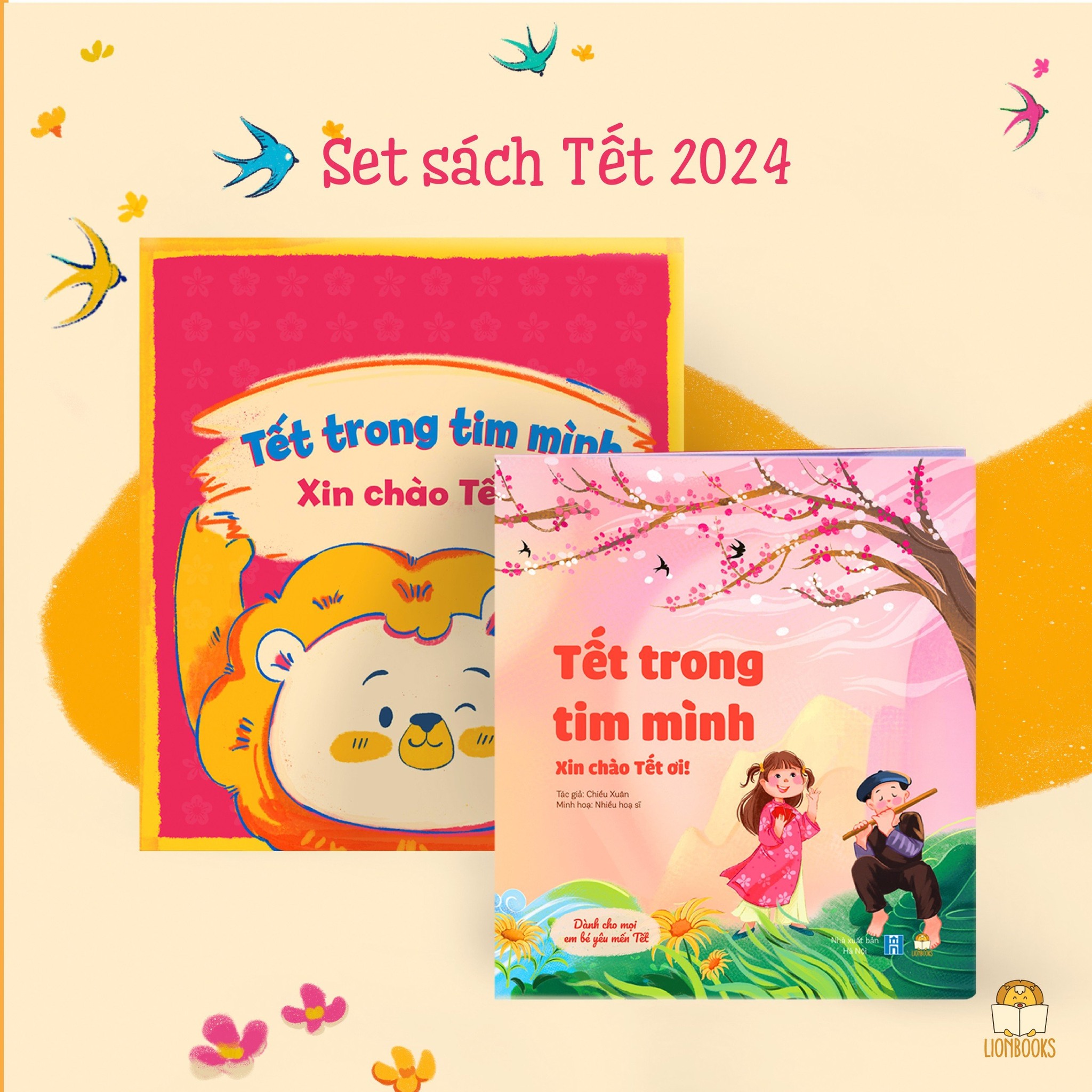 Set sách Tết Trong Tim Mình - Xin Chào Tết Ơi 2024 (1 cuốn Bìa mềm kèm Phong bì và Set quà tặng)