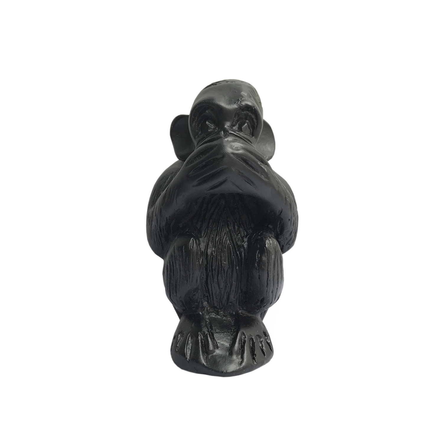 Tượng đá trang trí bộ ba khỉ tam không - cỡ trung cao 11cm - Màu đen