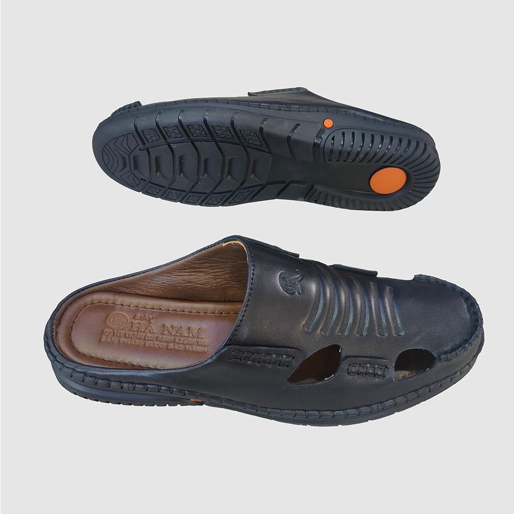 Dép Bít Mũi Nam Da Bò Thật TiTi ĐÔ Cao Cấp GSB20117d