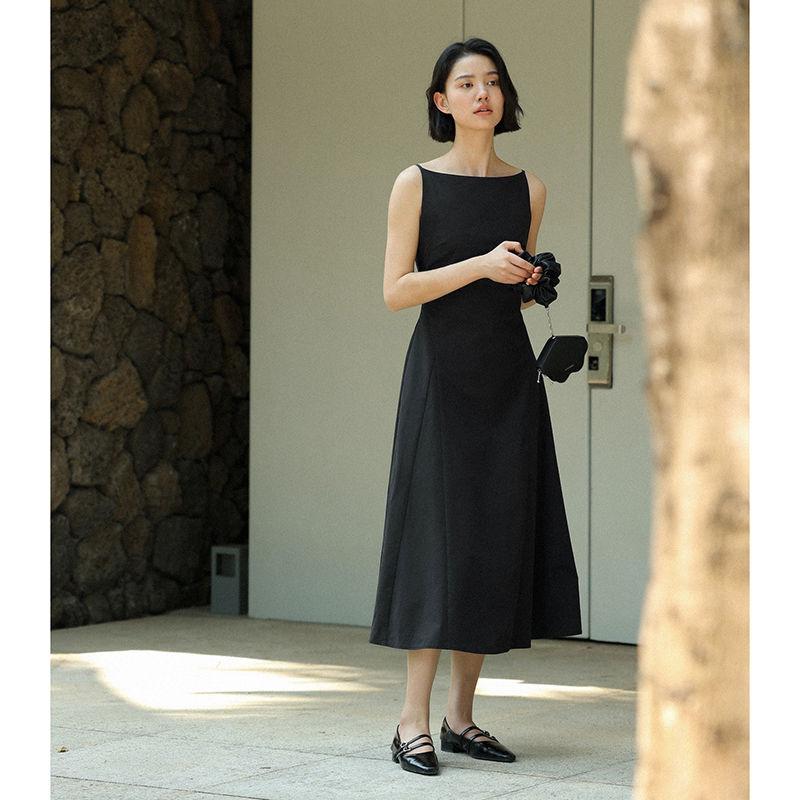 TOBE1SHOP Phong cách Pháp khí chất Vintage vai đầm phụ nữ mùa hè biển nghỉ mát gió không tay áo treo vest váy mỏng