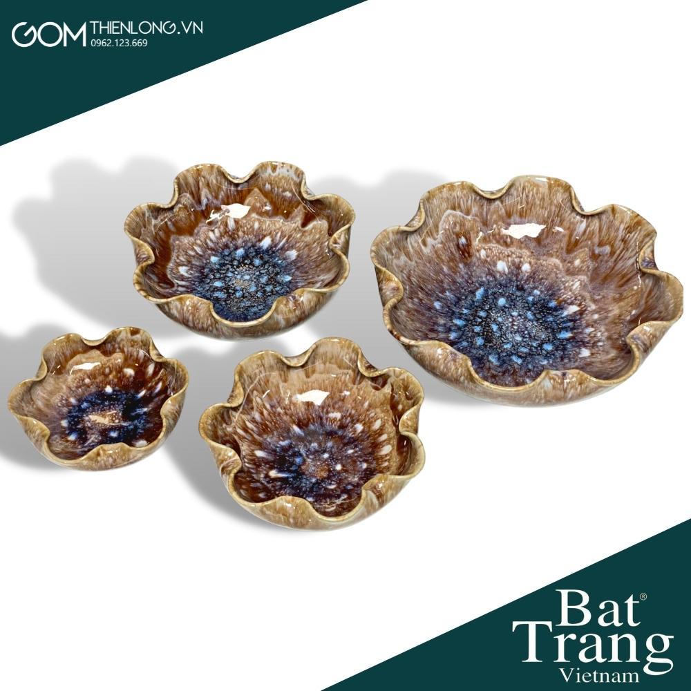 Bát Nước Minh Đường Tụ Thủy Cao Cấp - Bát Thả Hoa - Đồ Thờ Cúng Bát Tràng - Gốm Thiên Long