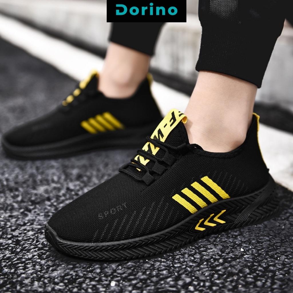 Giày sneaker nam giá rẻ buộc dây đế bằng vải dệt thoáng khí siêu nhẹ mới hotsize 39 đến 43 DORINO G22
