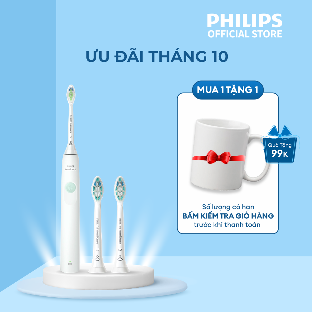 Bàn chải điện Philips Sonicare HX3641/41 + 2 đầu thay thế HX9022/28 bảo hành 2 năm