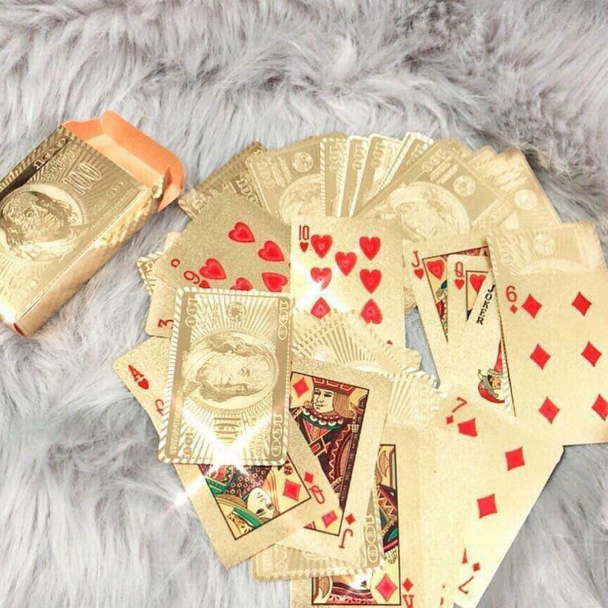 Bộ Bài Tây Poker Mạ Si Vàng 24K Cao Cấp Phủ Nhũ Vàng Chính Hãng Dododios – Bộ 54 Lá Bài Tây Pocker Nhựa Dẻo Chống Thấm Nước Chống Gãy