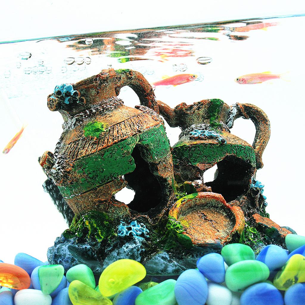 Artificial Aquarium Resin Bucket Ornament Fish Tank Simulation Marine Decor