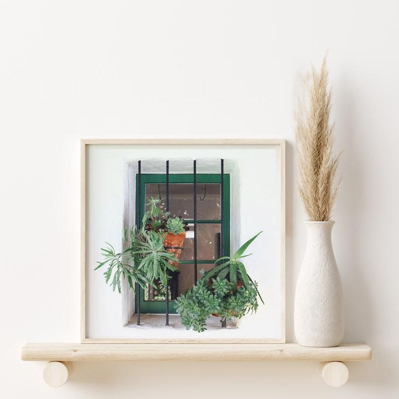 Set 6 tranh tone xanh lá nhẹ nhàng, tranh canvas chống nước, có dinh móc tặng kèm.