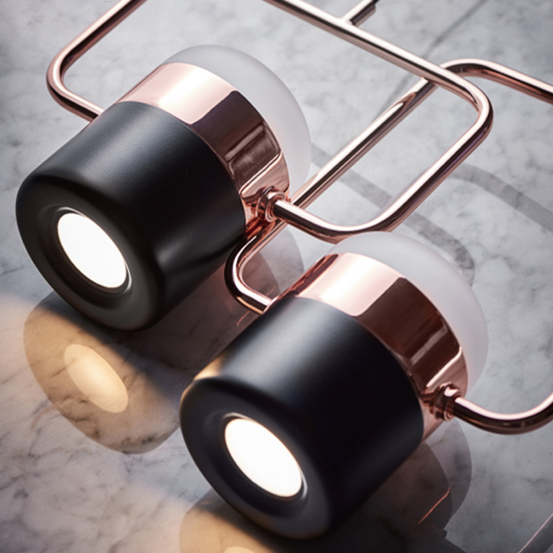 Bộ Đèn thả 2 bóng LED Black Rose Gold cao cấp