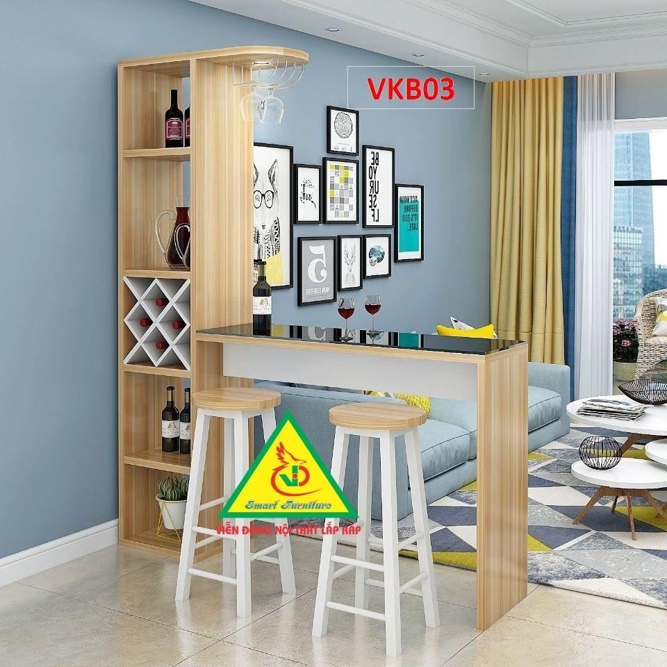 Quầy bar, quầy bar mini, quầy bar nhà bếp kết hợp tủ rượu VKB03 - Nội thất lắp ráp Viendong Adv