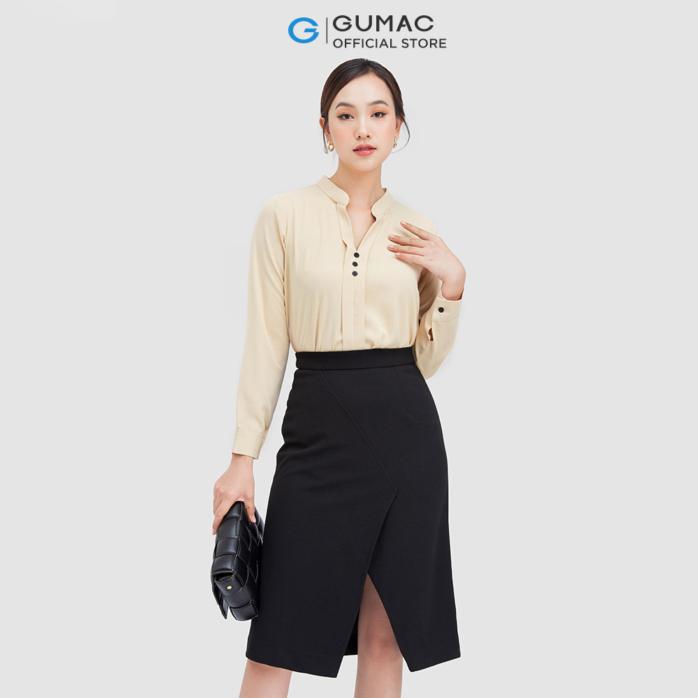 Áo sơ mi nữ GUMAC AC05005 phối 3 nút