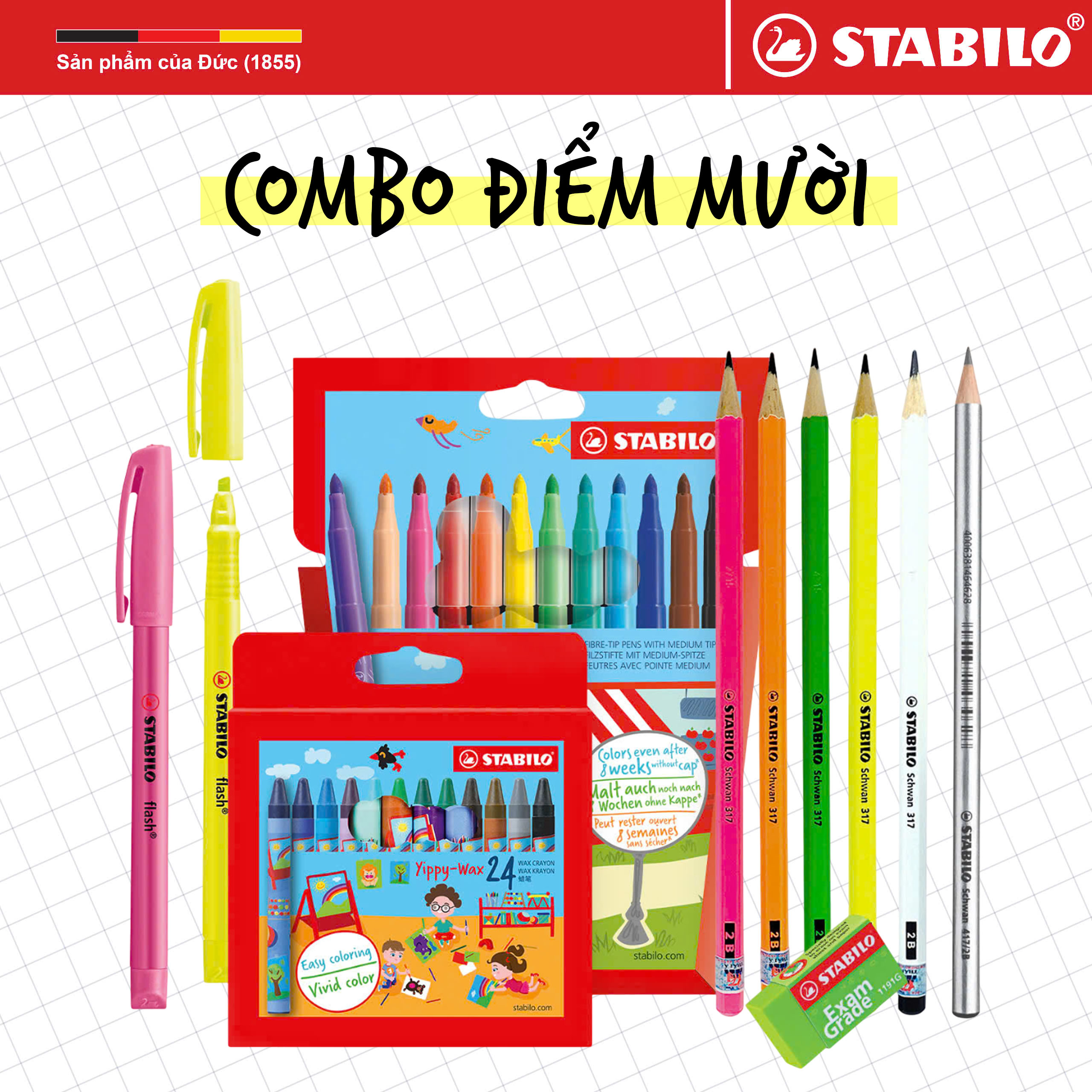 [GIÁ SỐC 199K] Combo ĐIỂM 10 19 món sản phẩm STABILO