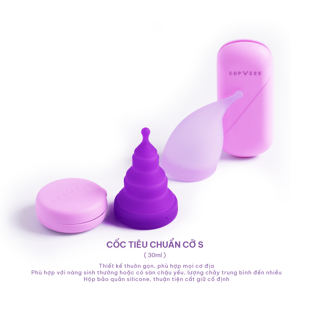 COMBO Cốc nguyệt san Cup Yess chính hãng – Gấp gọn Z Cup cỡ L (25ml) &amp; Tiêu chuẩn S Cup cỡ S (30ml)