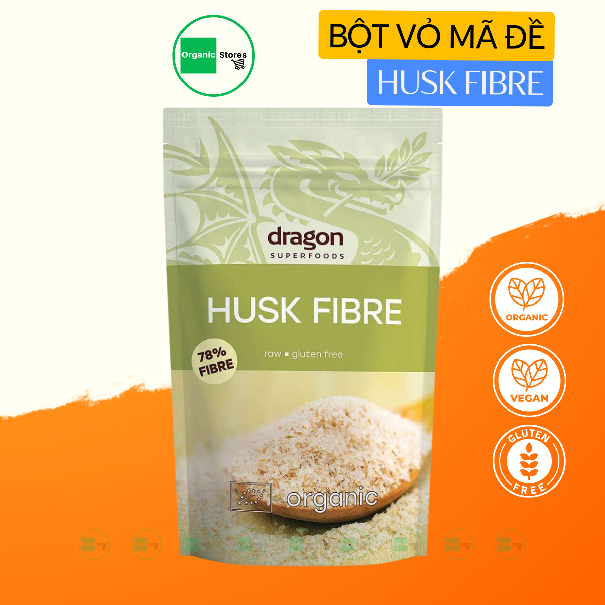 Vỏ Hạt Mã Đề Psyllium Husk Hữu Cơ 150Gr - Dragon Superfoods