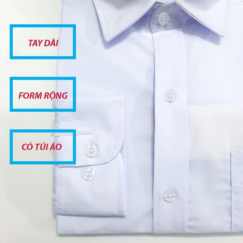 Áo sơ mi nam MÀU TRẮNG công sở cao cấp, áo sơmi trắng tay dài - NH Shop