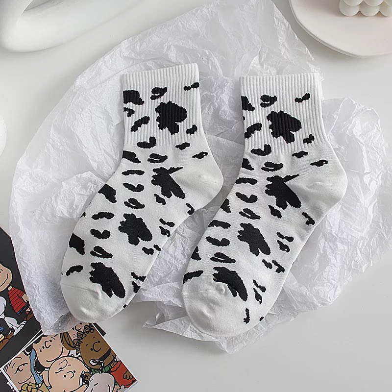 Set 5 Tất vớ cổ cao nam nữ  Bò Sữa Style Hàn Quốc TN76 lạ mắt đáng yêu