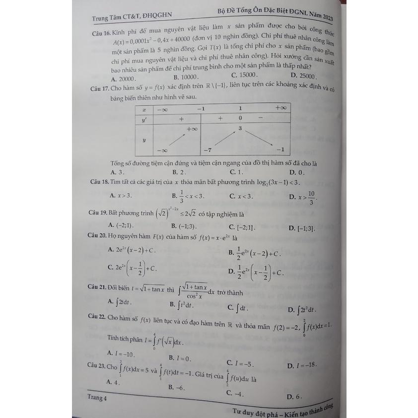 Sách - Bộ đề tổng ôn đặc biệt đánh giá năng lực (DHQGHN 2023)