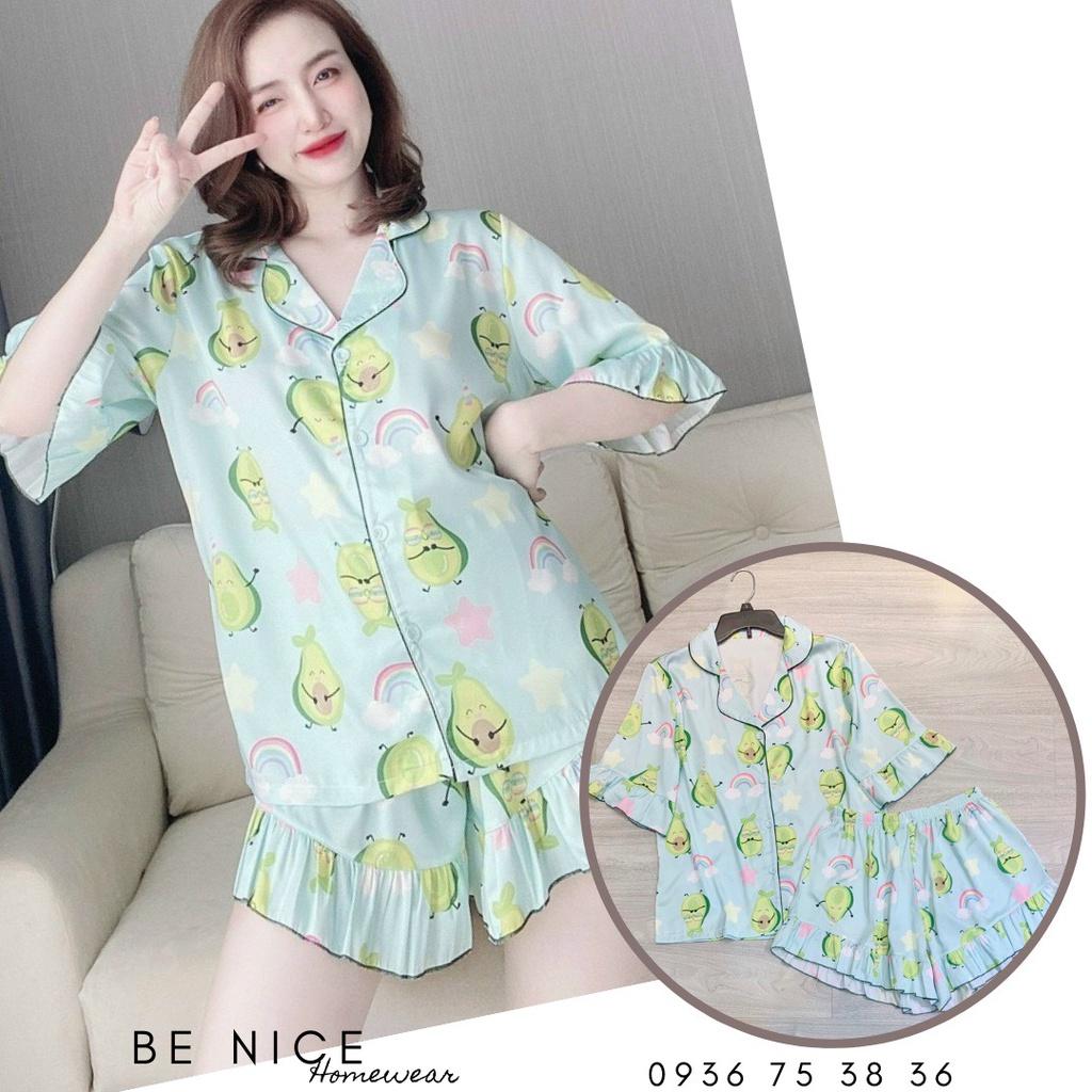 Set pijama lụa Be Nice Homewear phối bèo lạ mắt nhiều họa tiết xinh xắn