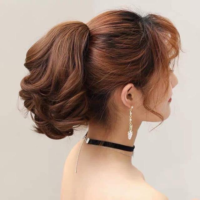 Tóc giả ngoặm ngắn xoăn ngắn ngang cổ