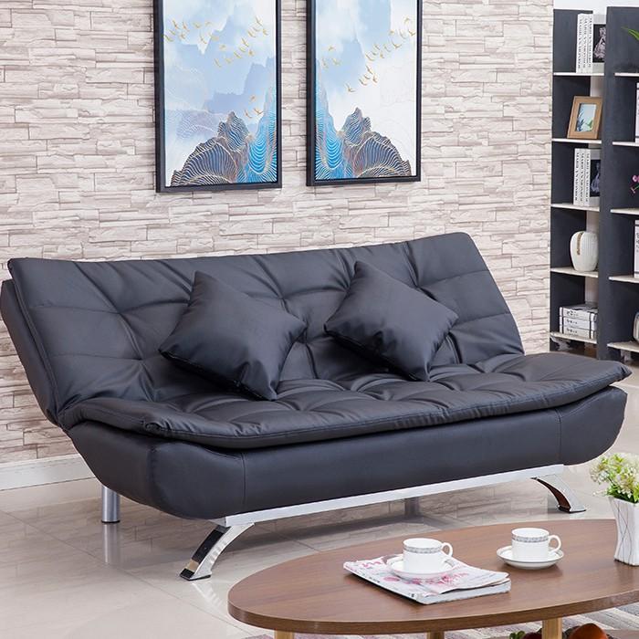 Sofa da có thể gấp gọn thành giường, thành ghế có màu đen, nâu