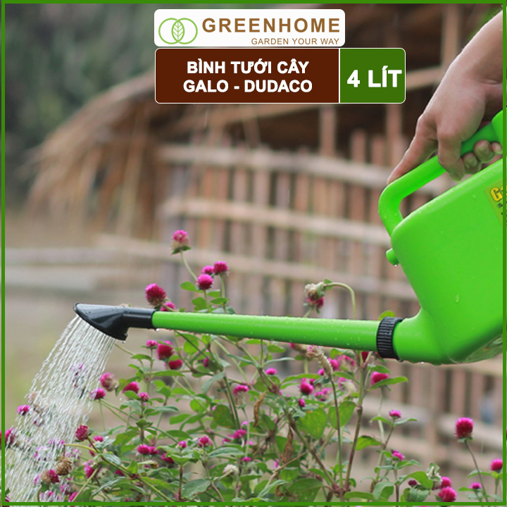 Bình Tưới Cây Vòi Sen Greenhome, Galo Dudaco, 4 Lít, 2 Chế Độ Tưới, Dễ Sử Dụng, Tháo Lắp Dễ Dàng, Độ Bền Cao