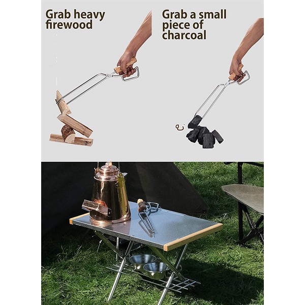 Kẹp gắp than, củi Inox Campingmoon MS-42