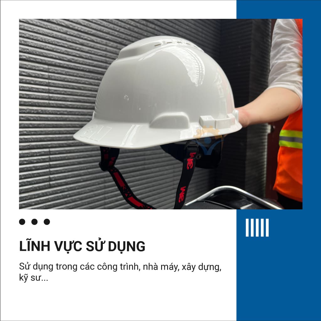 Nón bảo hộ 3M H701V, mũ bảo hộ bảo vệ đầu, chống va đập, có núm vặn, lỗ thoáng khí - Thinksafe