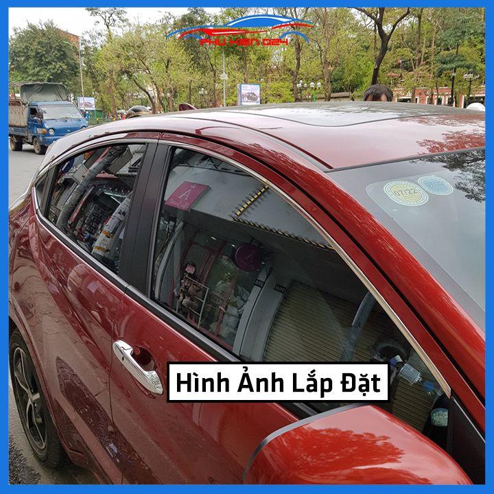 Bộ nẹp viền chân kính cong kính Honda HRV, HR-V 2016-2019 Inox sáng bóng chuẩn form xe