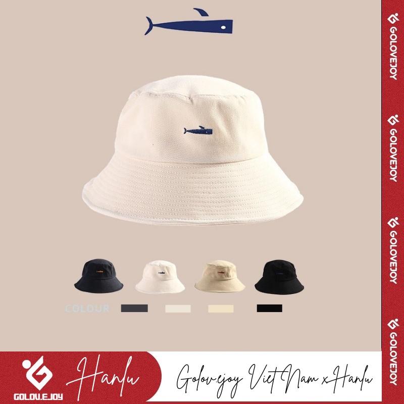 Mũ bucket vành tròn nam nữ unisex thêu hình cá mập