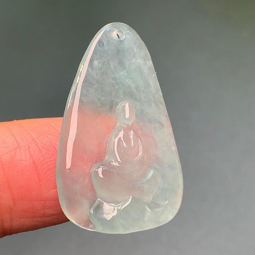 Mặt dây Ngộ đạo băng chủng phong thủy ngọc cẩm thạch/Ngọc phỉ thúy tự nhiên cao cấp