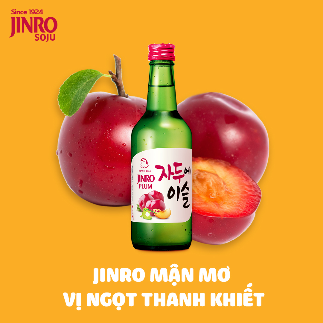 [CHÍNH HÃNG] Soju Hàn Quốc JINRO VỊ MẬN 360ml - Combo 6 chai