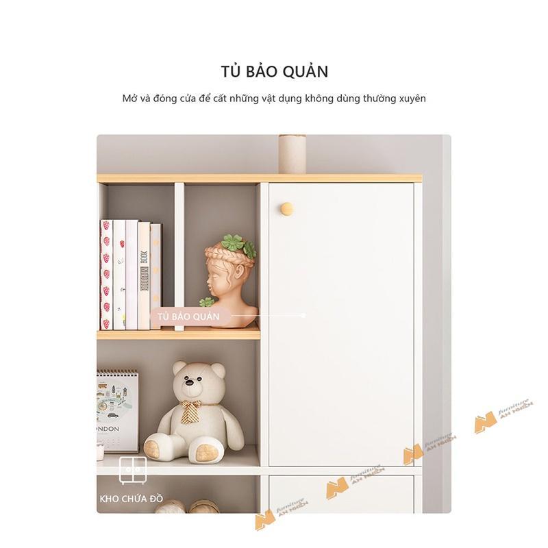 Made in VN Tủ sách kết hợp tủ để đồ cho bé tiện lợi gỗ mdf 17mm công ty Mộc Phát độ bền trên 30 năm A025
