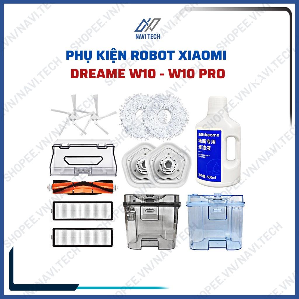 Phụ kiện khăn lau, chổi cạnh, chổi chính, chổi giữa, lọc bụi Robot hút bụi lau nhà Dreame W10, W10 Pro