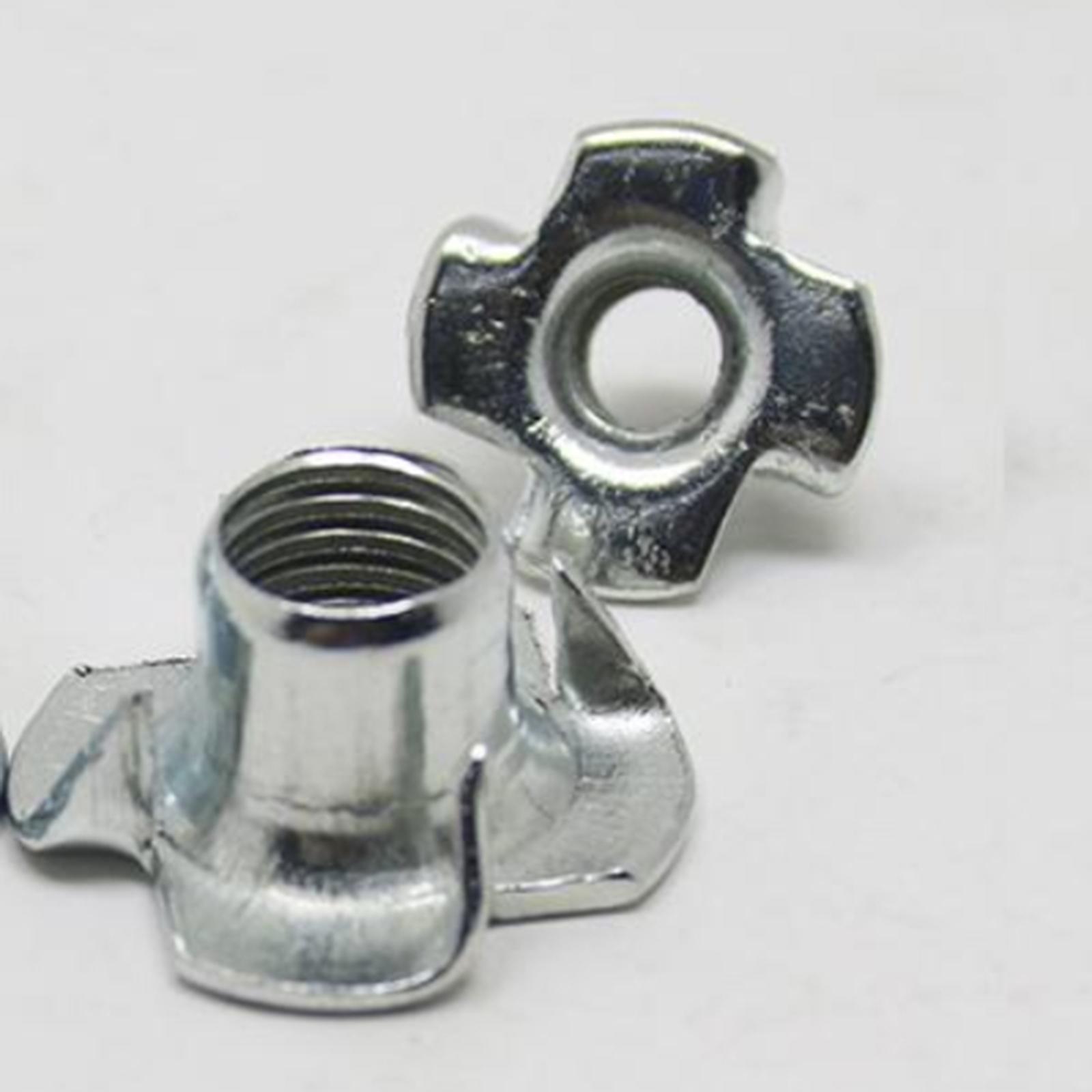 50 Pieces Four Claw Nuts M3 M5 M6 M8 M10 Inlaid Nut for Wooden Furniture Rock Climbing Holds