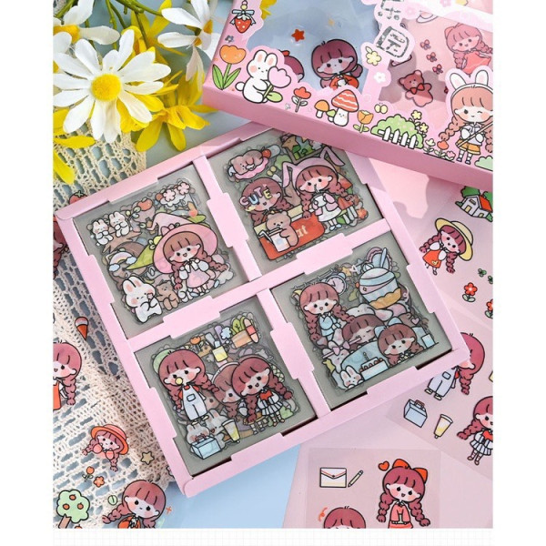 Hộp sticker 100 tấm, Hộp sticker cute washi tape dán sổ tay , Shop Tậnnn Tâm