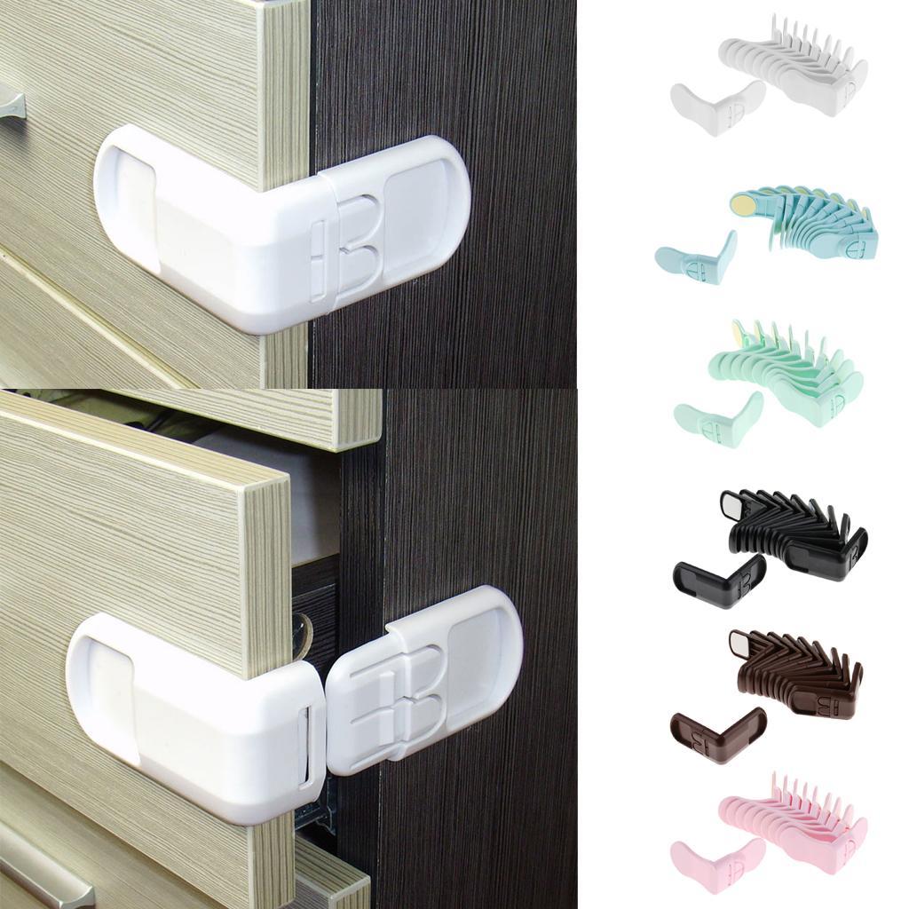 20Pcs Right Angles Baby Safety Locks Proof No Drill for Cabinet Door Drawer
