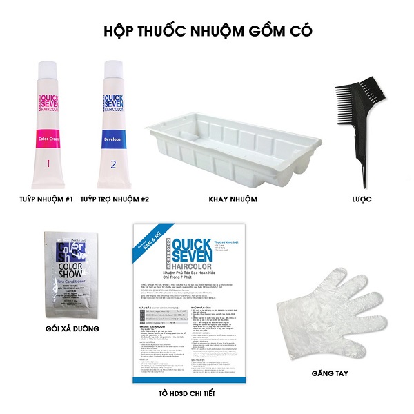 Nhuộm phủ bạc nhanh 7 phút Color Show QUICK SEVEN Hair Color Hàn Quốc