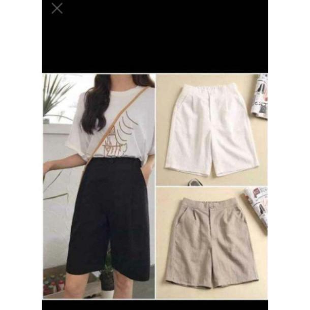 {giá sỉ.} Quần short Đũi Xước Hàn 1 khuy chất đẹp