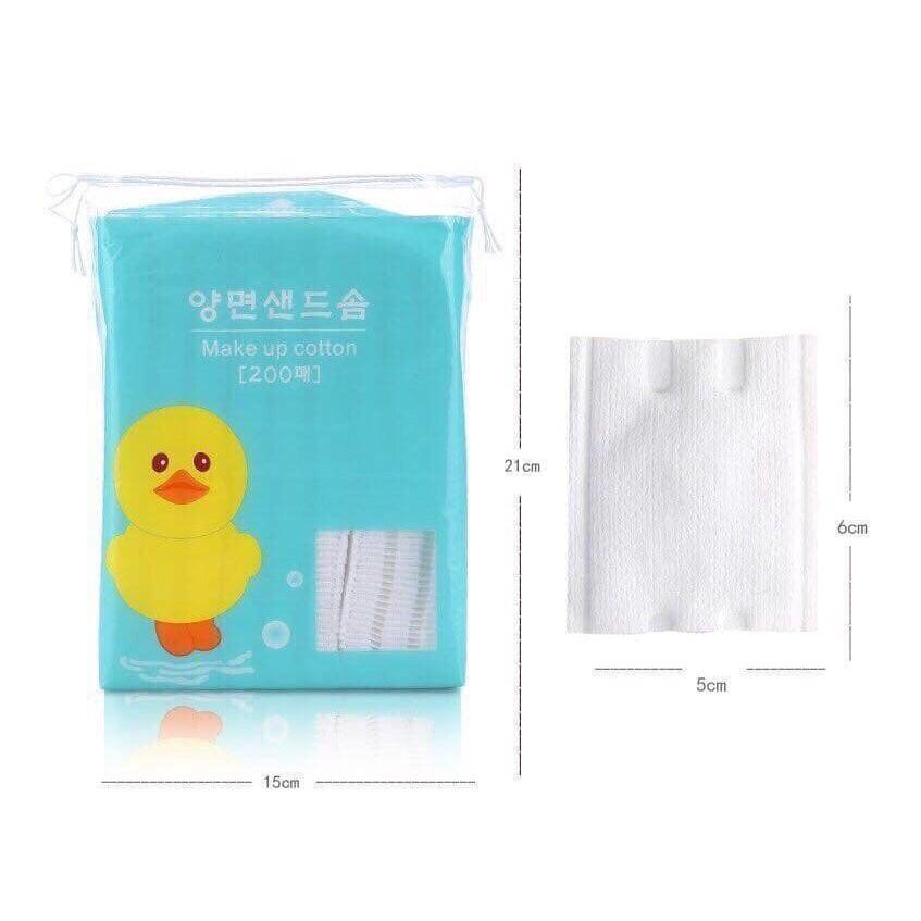 Bông tẩy trang gấu vịt gói 200 miếng