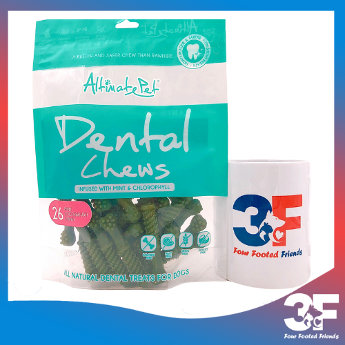 Gặm sạch răng thơm miệng Dental Chew hình Bàn chải MINI Bạc Hà - Bao Bì Chính Hãng (26 viên)