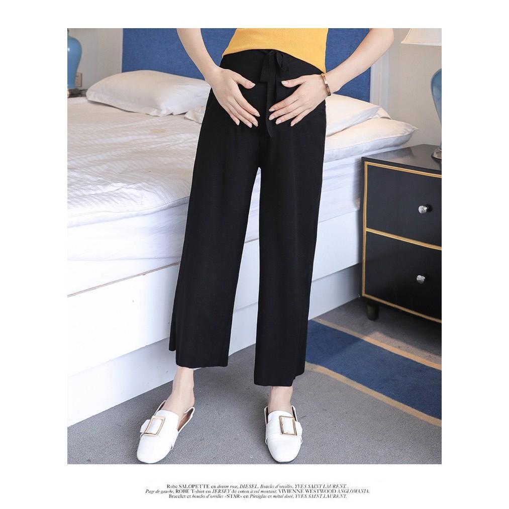 Quần bầu ống rộng dáng suông,- quần bầu VẢI COTTON TĂM mềm mát, có đáp bụng và chun chỉnh size cho b