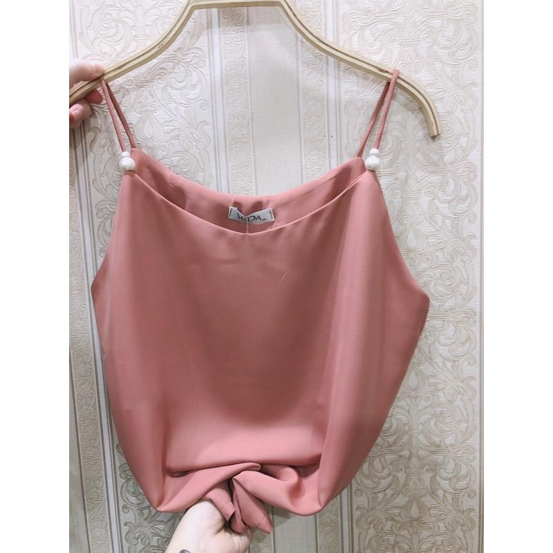 Áo lụa 2 dây siêu xinh phối hạt ngọc cao cấp, thiết kế áo tuy đơn giản nhưng sang trọng hàng chất đẹp - A999VDVDVDVD