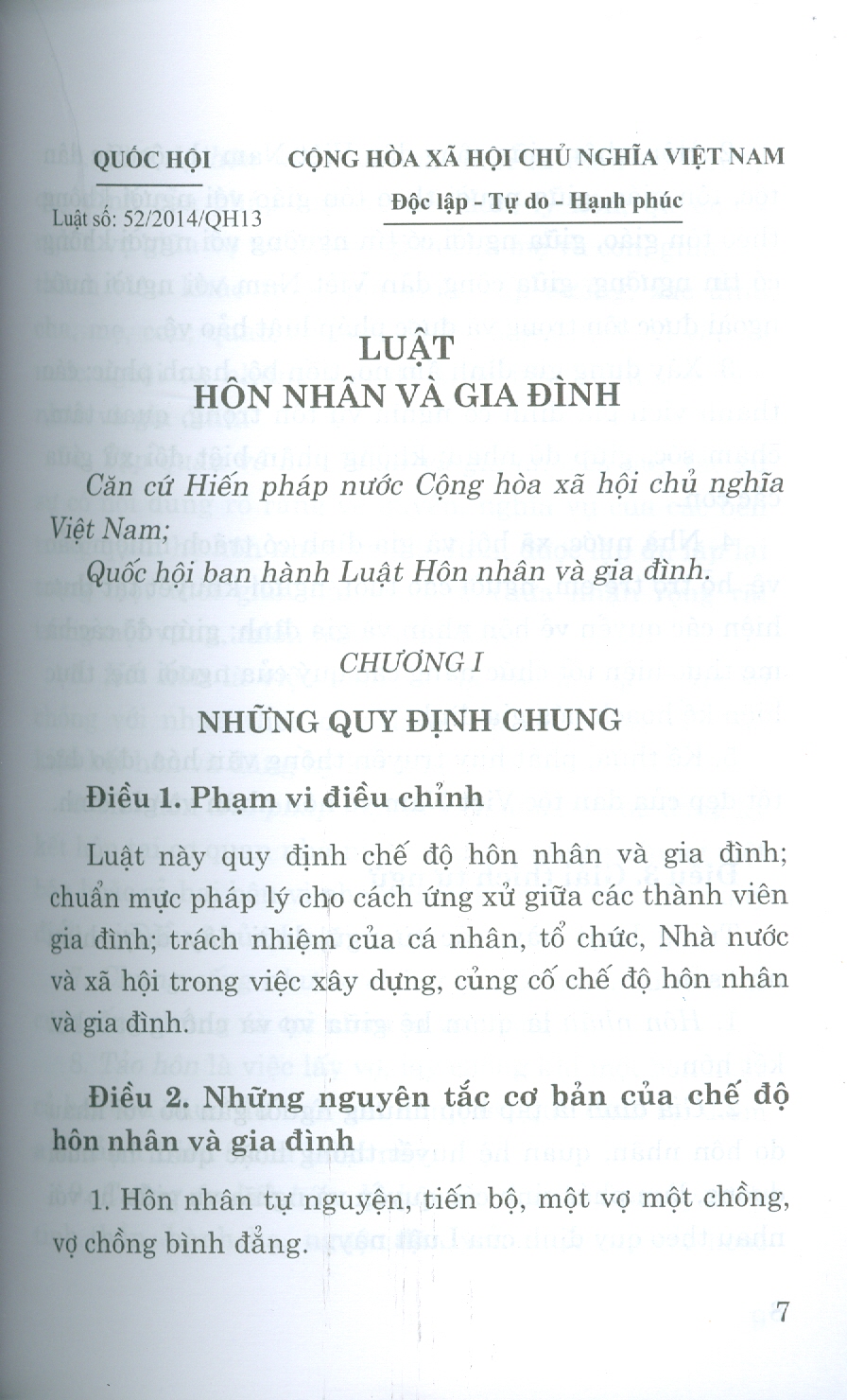 Luật Hôn Nhân Và Gia Đình Năm 2014